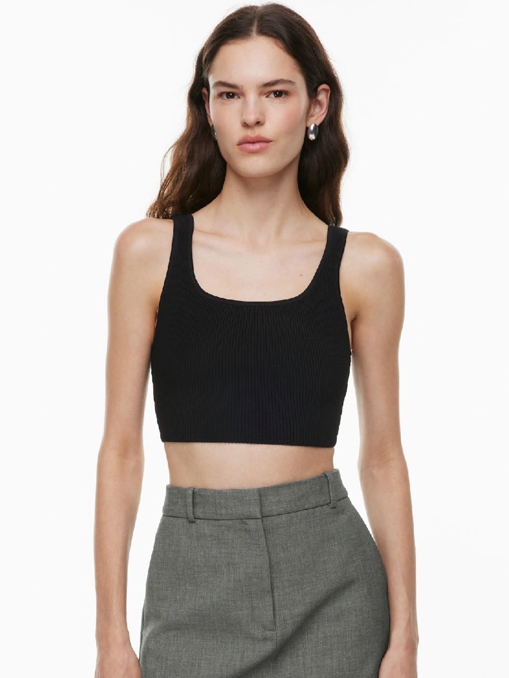 Babaton Sculpt Knit Squareneck Cropped Tank